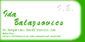 ida balazsovics business card